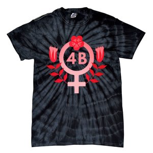 4b Movement Equality Feminist Flowers Tie-Dye T-Shirt