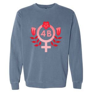 4b Movement Equality Feminist Flowers Garment-Dyed Sweatshirt