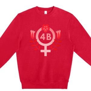 4b Movement Equality Feminist Flowers Premium Crewneck Sweatshirt