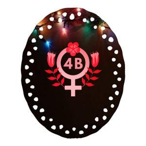 4b Movement Equality Feminist Flowers Ceramic Oval Ornament