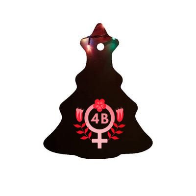 4b Movement Equality Feminist Flowers Ceramic Tree Ornament