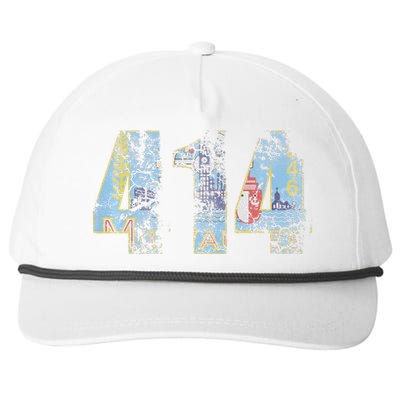 414 Milwaukee Flag Wisconsin Men Women Kids Snapback Five-Panel Rope Hat