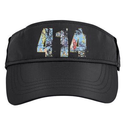 414 Milwaukee Flag Wisconsin Men Women Kids Adult Drive Performance Visor