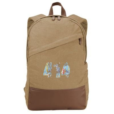 414 Milwaukee Flag Wisconsin Men Women Kids Cotton Canvas Backpack