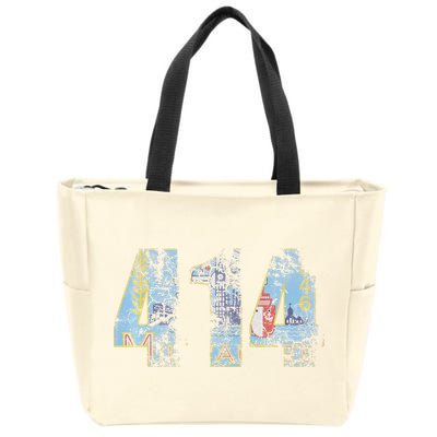 414 Milwaukee Flag Wisconsin Men Women Kids Zip Tote Bag