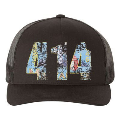 414 Milwaukee Flag Wisconsin Men Women Kids Yupoong Adult 5-Panel Trucker Hat