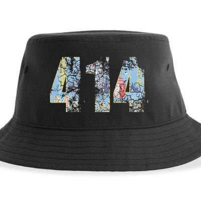 414 Milwaukee Flag Wisconsin Men Women Kids Sustainable Bucket Hat