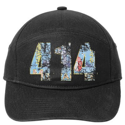 414 Milwaukee Flag Wisconsin Men Women Kids 7-Panel Snapback Hat