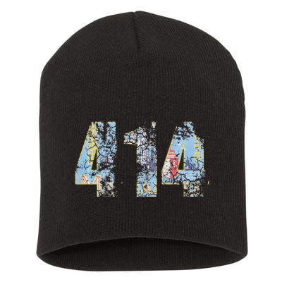 414 Milwaukee Flag Wisconsin Men Women Kids Short Acrylic Beanie