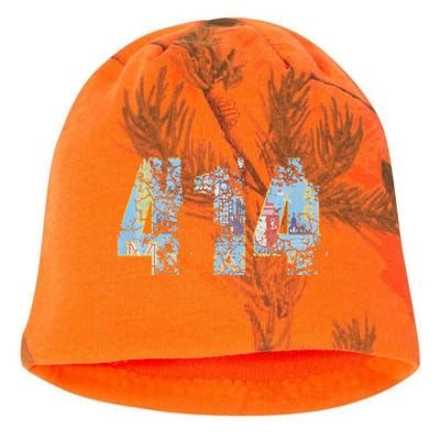 414 Milwaukee Flag Wisconsin Men Women Kids Kati - Camo Knit Beanie