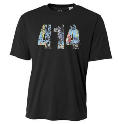 414 Milwaukee Flag Wisconsin Cooling Performance Crew T-Shirt