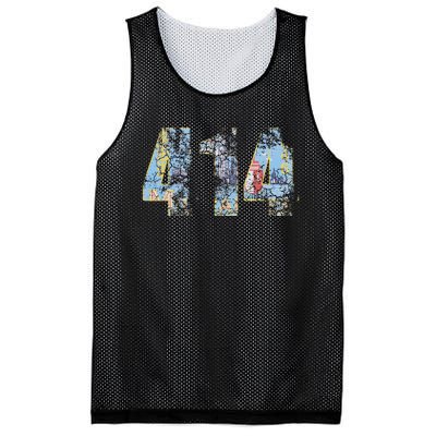 414 Milwaukee Flag Wisconsin Mesh Reversible Basketball Jersey Tank