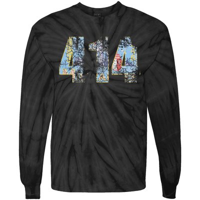 414 Milwaukee Flag Wisconsin Tie-Dye Long Sleeve Shirt