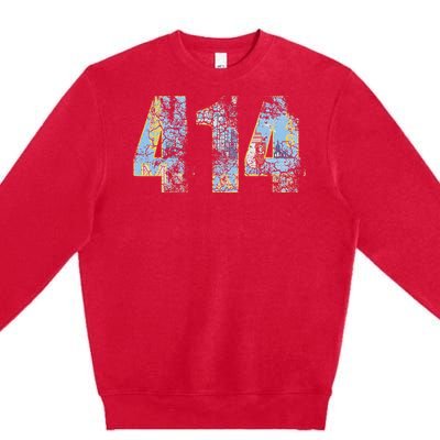 414 Milwaukee Flag Wisconsin Premium Crewneck Sweatshirt