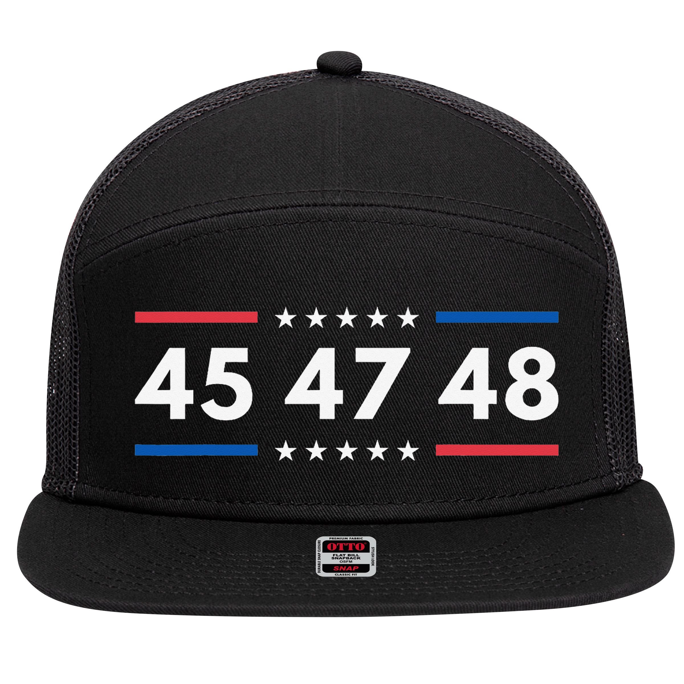 47-48 Number 47 Jersey 45th Anniversary 4th Of July 1776 7 Panel Mesh Trucker Snapback Hat