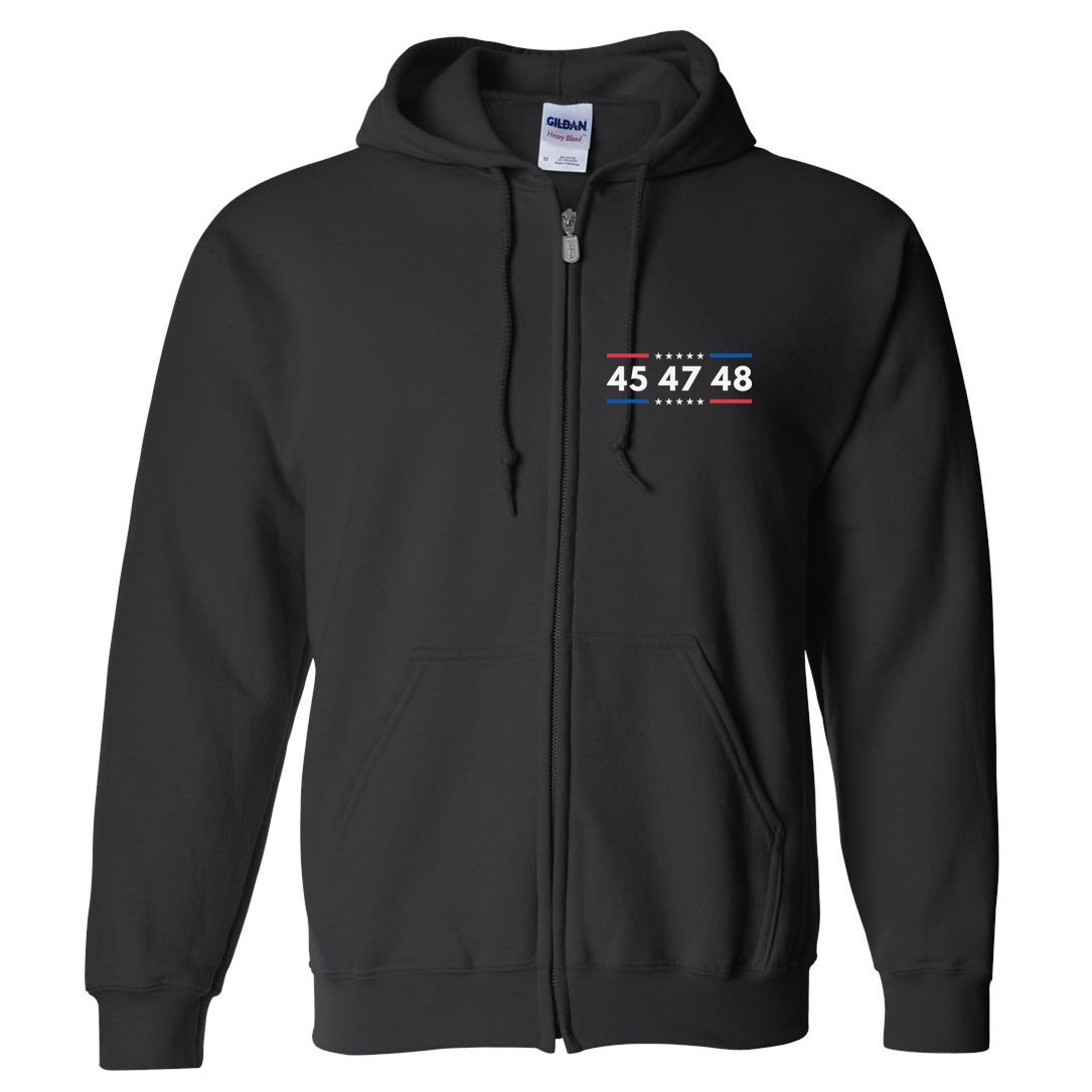 47-48 Number 47 Jersey 45th Anniversary 4th Of July 1776 Full Zip Hoodie