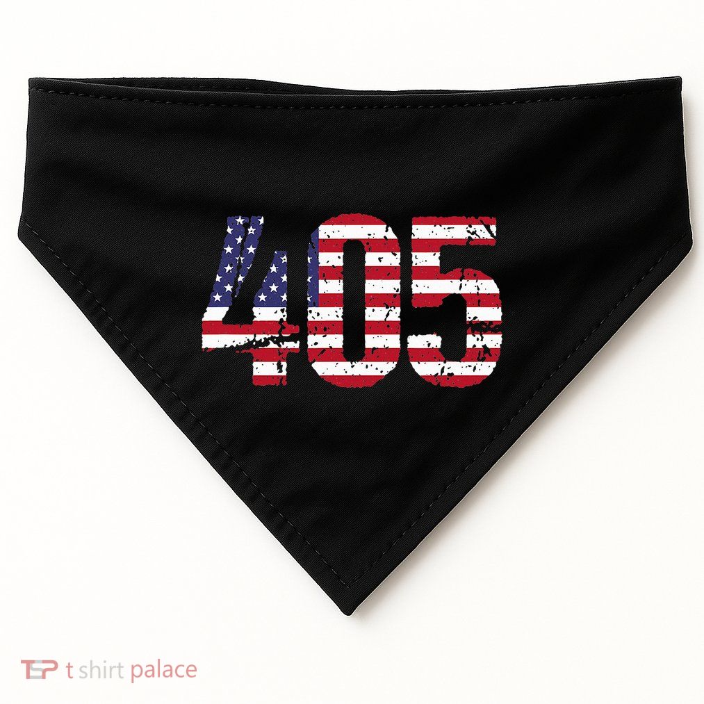 405 Oklahoma Area Code USA-Made Doggie Bandana