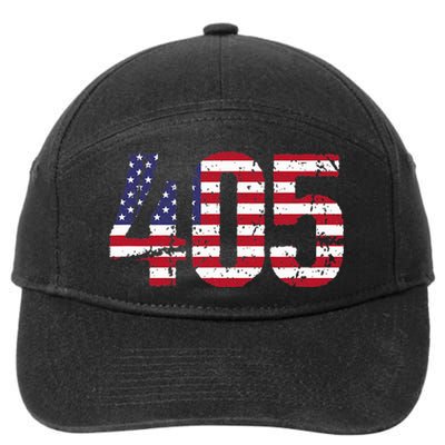 405 Oklahoma Area Code 7-Panel Snapback Hat