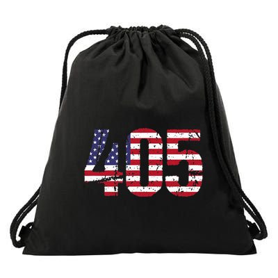 405 Oklahoma Area Code Drawstring Bag