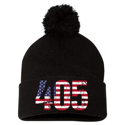 405 Oklahoma Area Code Pom Pom 12in Knit Beanie