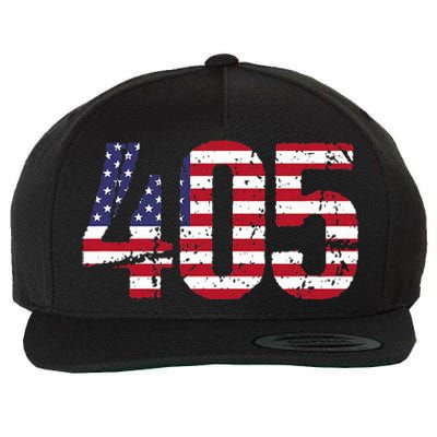 405 Oklahoma Area Code Wool Snapback Cap