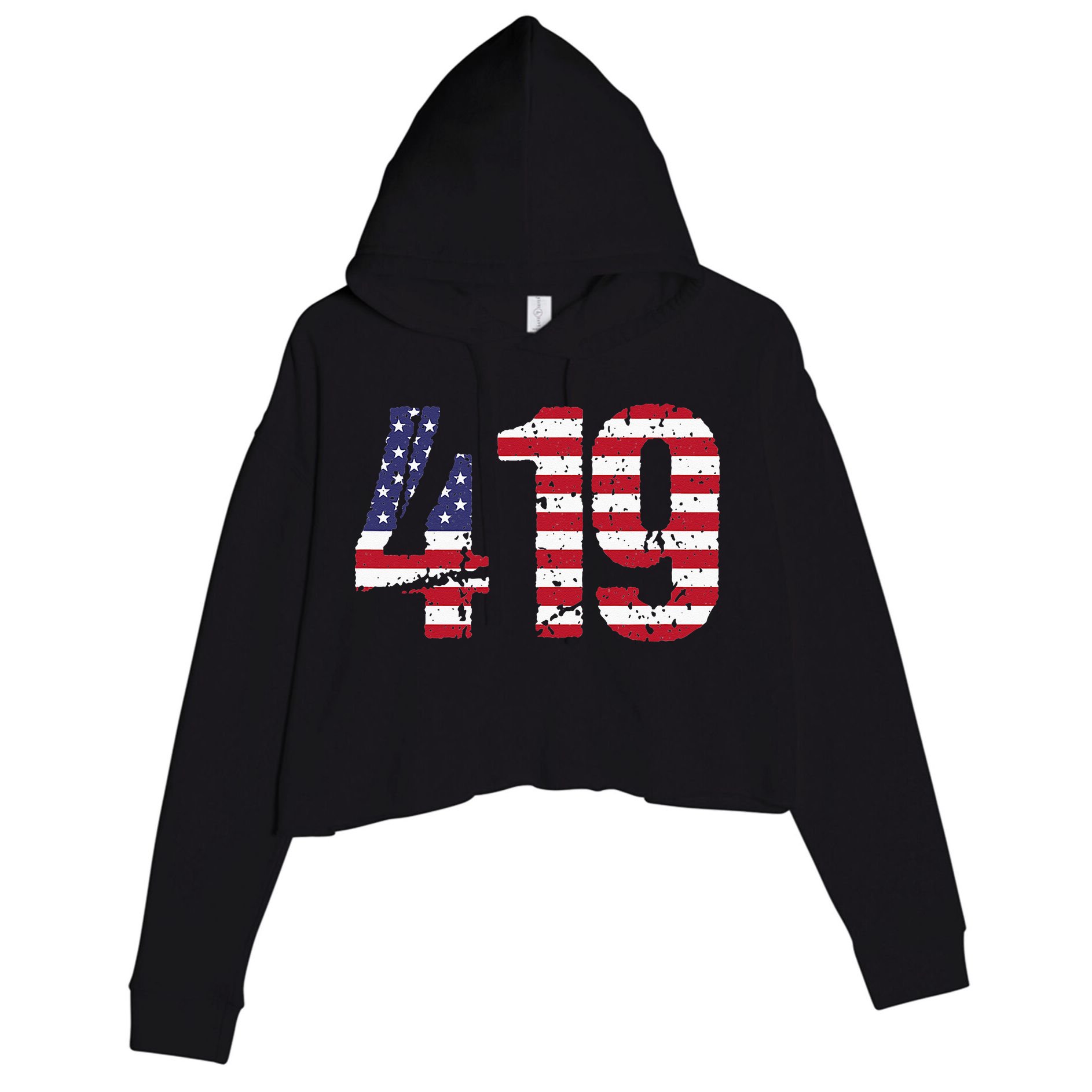 419 Ohio Area Code Crop Fleece Hoodie