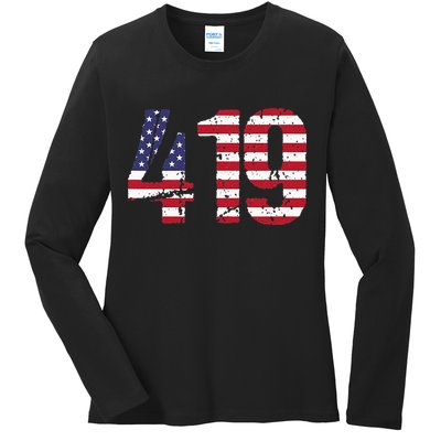 419 Ohio Area Code Ladies Long Sleeve Shirt