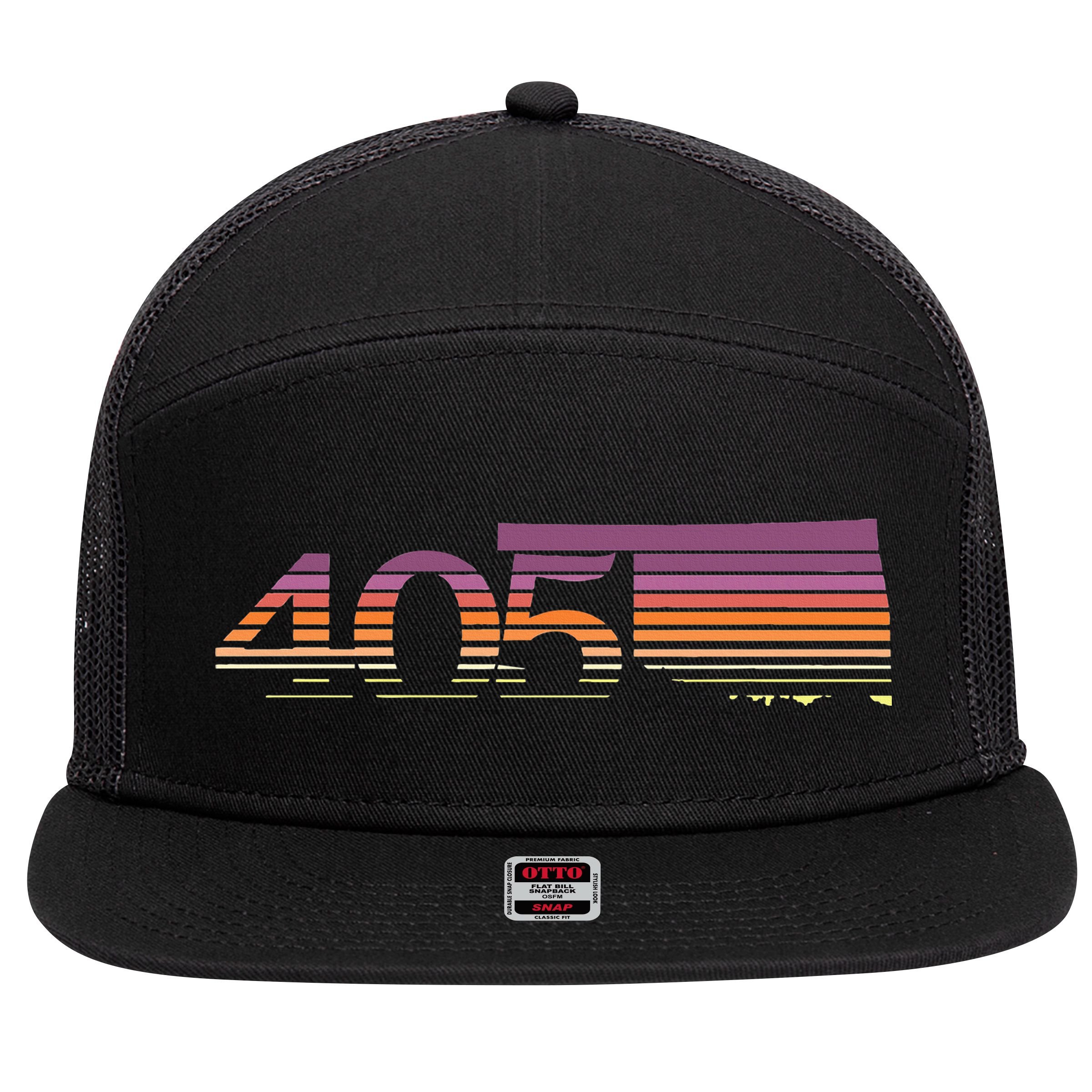 405 Oklahoma City Souvenir Gift Okc 7 Panel Mesh Trucker Snapback Hat