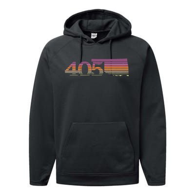 405 Oklahoma City Souvenir Gift Okc Performance Fleece Hoodie