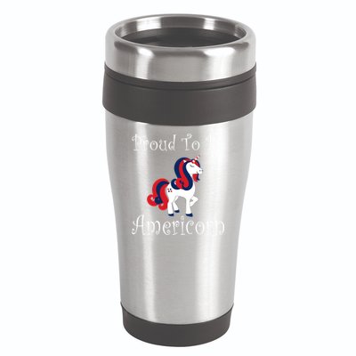 4th Of July Unicorn Patriotic Usa Proud To Be American Gift 16oz Travel Tumbler