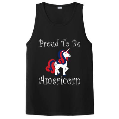 4th Of July Unicorn Patriotic Usa Proud To Be American Gift PosiCharge Competitor Tank