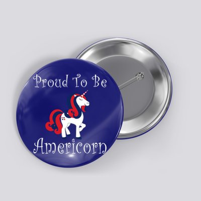 4th Of July Unicorn Patriotic Usa Proud To Be American Gift Button
