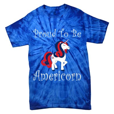 4th Of July Unicorn Patriotic Usa Proud To Be American Gift Tie-Dye T-Shirt