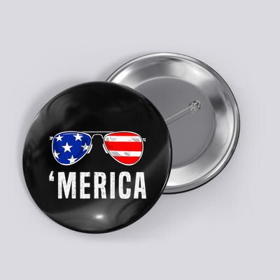 4th Of July Merica American Flag Sunglasses Button