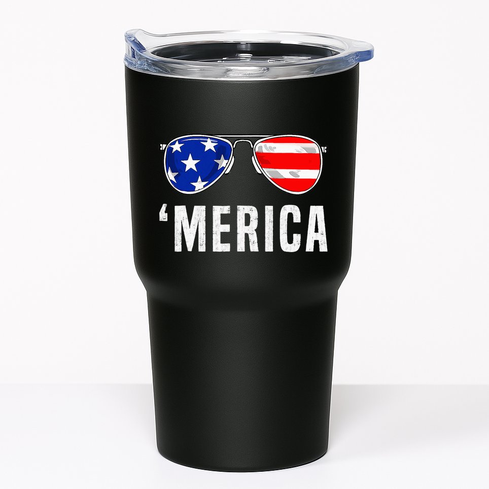 4th Of July Merica American Flag Sunglasses Tumbler