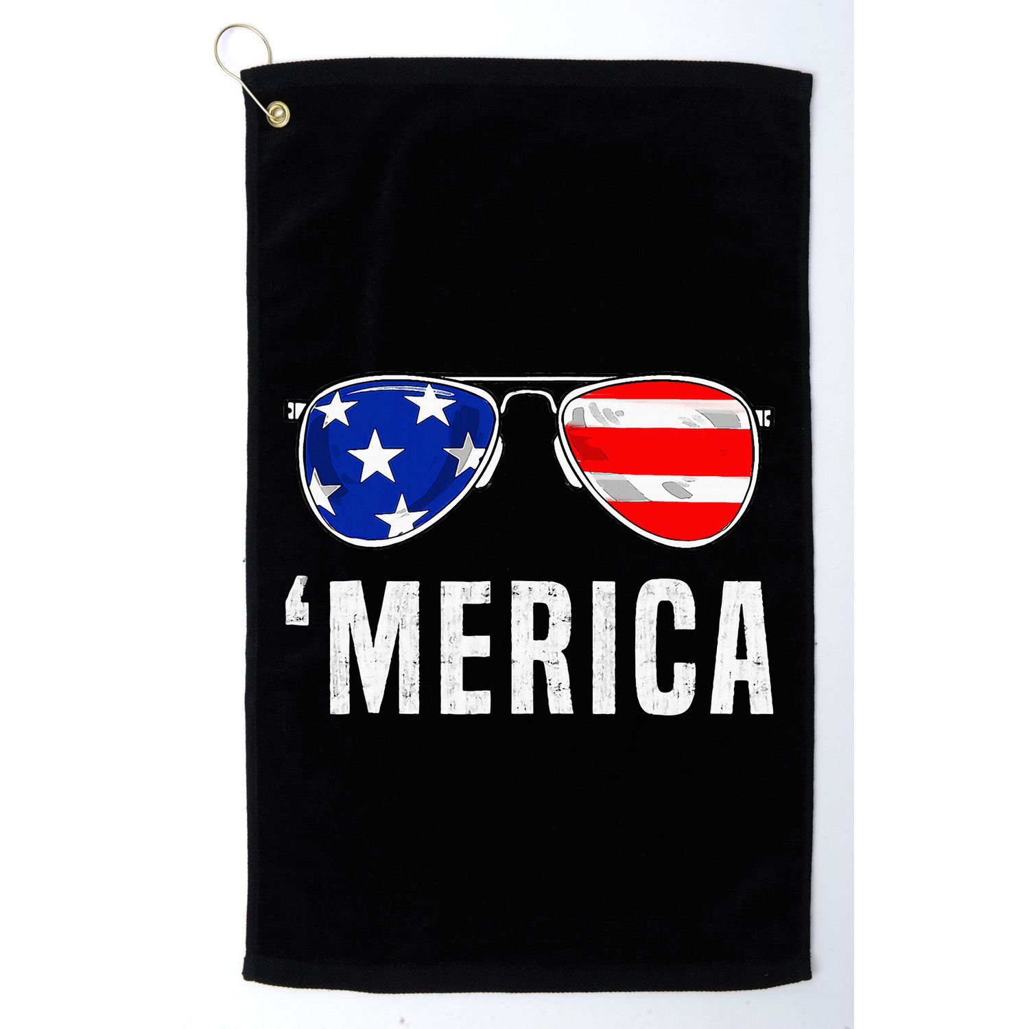 4th Of July Merica American Flag Sunglasses Golf Towel
