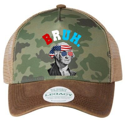4th Of July George Washington Bruh Usa Funny Festive Legacy Tie Dye Trucker Hat