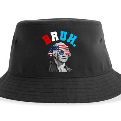 4th Of July George Washington Bruh Usa Funny Festive Sustainable Bucket Hat