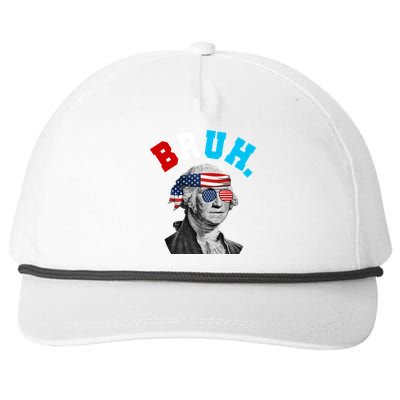 4th Of July George Washington Bruh Usa Funny Festive Snapback Five-Panel Rope Hat