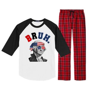 4th Of July George Washington Bruh Usa Funny Festive Raglan Sleeve Pajama Set