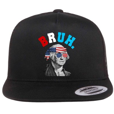 4th Of July George Washington Bruh Usa Funny Festive Flatbill Hat