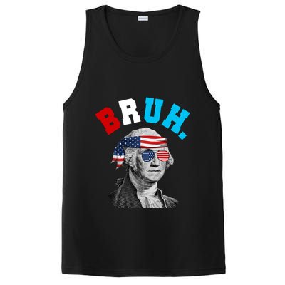 4th Of July George Washington Bruh Usa Funny Festive PosiCharge Competitor Tank
