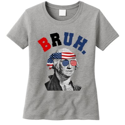 4th Of July George Washington Bruh Usa Funny Festive Womens T-Shirt