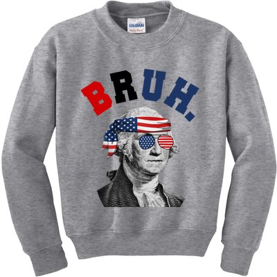 4th Of July George Washington Bruh Usa Funny Festive Kids Sweatshirt