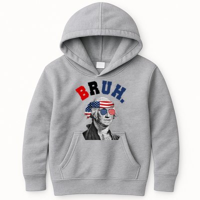 4th Of July George Washington Bruh Usa Funny Festive Kids Hoodie