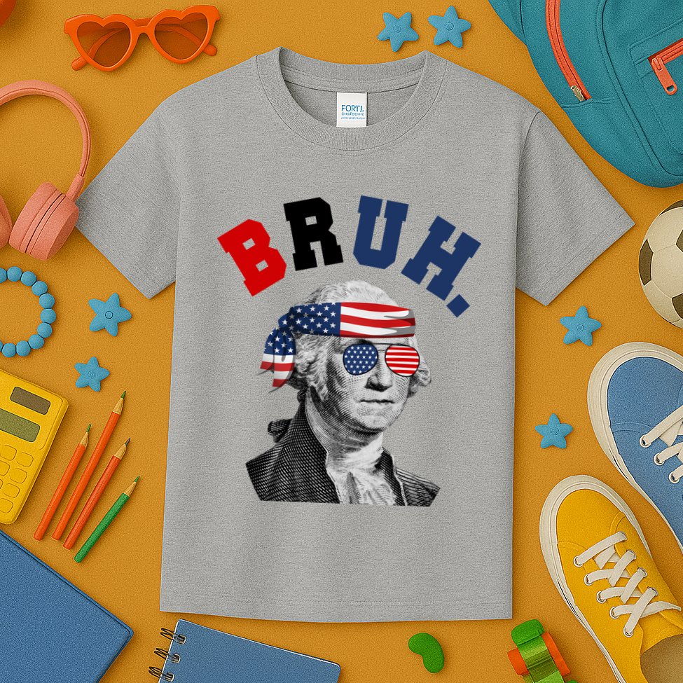 4th Of July George Washington Bruh Usa Funny Festive Kids T-Shirt