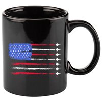 4th Of July Jet American Flag Patriotic Usa 11oz C Handle Ceramic Mug