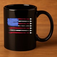4th Of July Jet American Flag Patriotic Usa 11oz C Handle Ceramic Mug