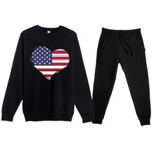 4th Of July Usa Gift Premium Crewneck Sweatsuit Set