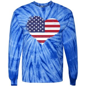 4th Of July Usa Gift Tie-Dye Long Sleeve Shirt